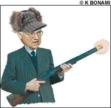 CHENEY'S GOT A GUN: If you see this man in the woods, start running in the other direction.